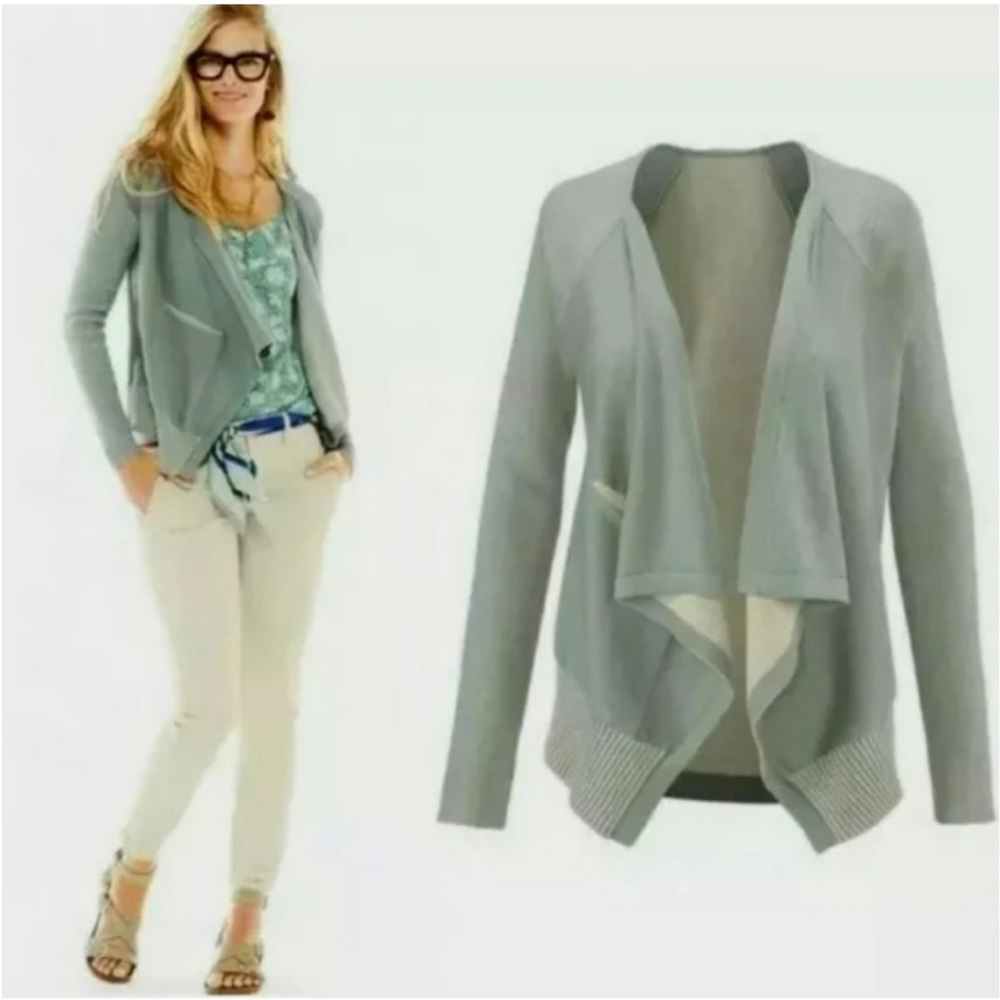 CABI draped pocket open front cardigan #5132, size M
